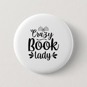 Badge Rond 5 Cm Lecture Art fou livre dame