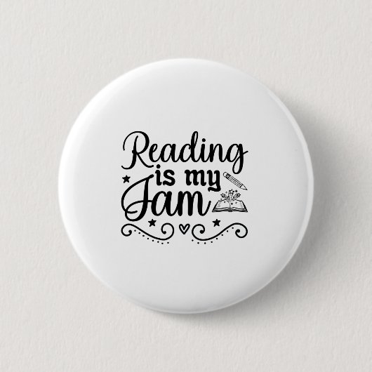 Badge Rond 5 Cm Lecture Art Reading Is My Jam (Devant)