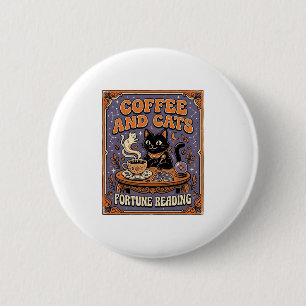 Badge Rond 5 Cm Lecture de la fortune du café et des chats Chats F