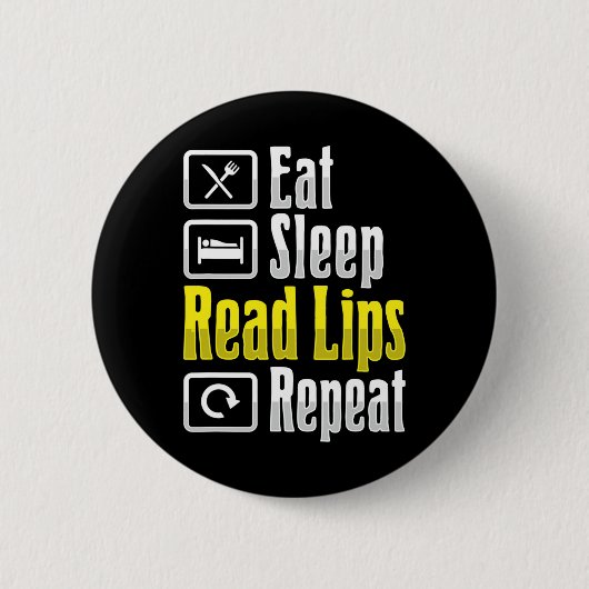 Badge Rond 5 Cm Lecture de la lèvre ASL Gesture main sourde Perte (Devant)
