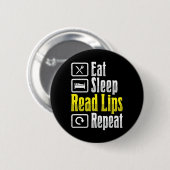 Badge Rond 5 Cm Lecture de la lèvre ASL Gesture main sourde Perte (Devant & derrière)