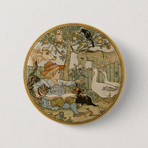 Badge Rond 5 Cm Lecture des animaux