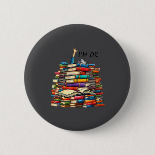 Badge Rond 5 Cm Lecture drôle lecteurs bibliophile bibliothécaire
