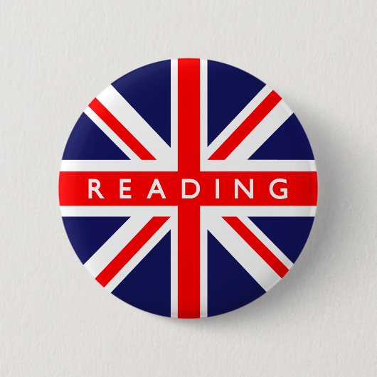 Badge Rond 5 Cm Lecture du drapeau britannique (Devant)