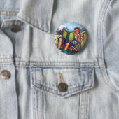 Badge Rond 5 Cm Lecture en été (En situation)