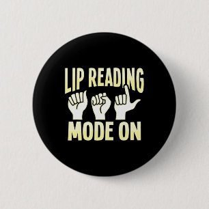 Badge Rond 5 Cm Lecture Labiale Langue Des Signes Hand Gesture Sou