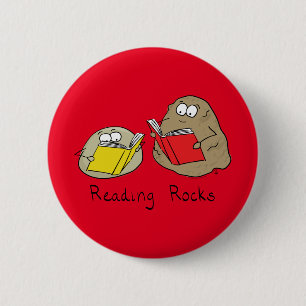 Badge Rond 5 Cm Lecture Rocks Joli dessin pour enfants