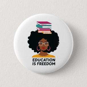 Badge Rond 5 Cm L'éducation est la liberté Livres de professeur no