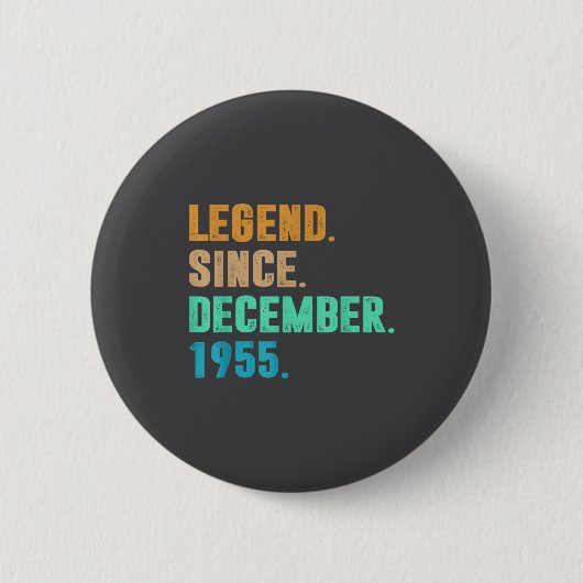 Badge Rond 5 Cm Legend Since December 1955 Birth Of Birthday 1955  (Devant)