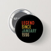 Badge Rond 5 Cm Legend Since January 1996 30th Birthday 30 Year Ol (Devant & derrière)