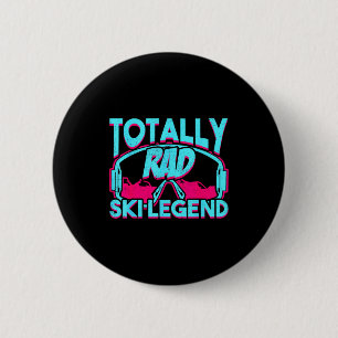 Badge Rond 5 Cm Légendaire tenue de ski radical rétro vintage 80s 