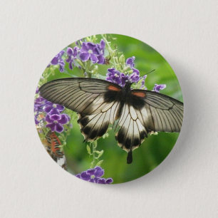 Badge Rond 5 Cm Légende de bouton de papillons