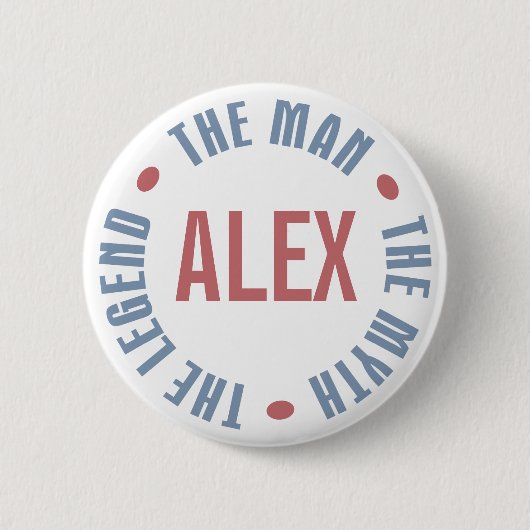 Badge Rond 5 Cm Légende de mythe d'homme d'Alex personnalisable (Devant)
