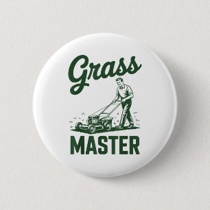 Badge Rond 5 Cm Légende de tondeuse à gazon Master Dad drôle tonte