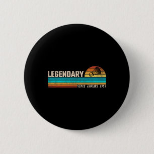 Badge Rond 5 Cm Légende du joueur de badminton depuis janvier 1955