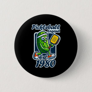 Badge Rond 5 Cm Légende du Pickleball établie en 1980 rétro 46ème