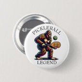 Badge Rond 5 Cm Légende du Pickleball | Funny Bigfoot (Devant & derrière)