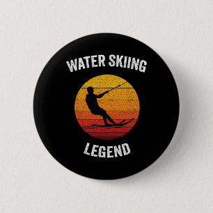 Badge Rond 5 Cm Légende du ski nautique Ski nautique vintage