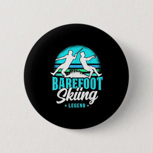 Badge Rond 5 Cm Légende du ski pieds nus style rétro sport de glis