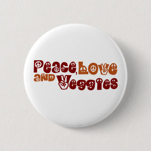 Badge Rond 5 Cm Légume d'amour de paix