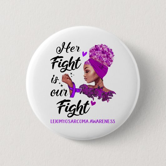 Badge Rond 5 Cm Leiomyosarcoma Conscience Son Combat Est Notre Com (Devant)