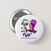 Badge Rond 5 Cm Leiomyosarcoma Conscience Son Combat Est Notre Com (Devant & derrière)