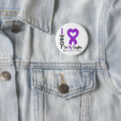 Badge Rond 5 Cm Leiomyosarcoma Je Porte Du Ruban Violet Pour FILLE (En situation)
