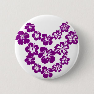 Badge Rond 5 Cm Leis pourpres de ketmie