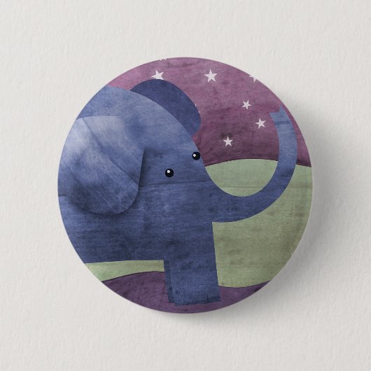Badge Rond 5 Cm L'éléphant souhaite sur une étoile - boutonnez (Devant)