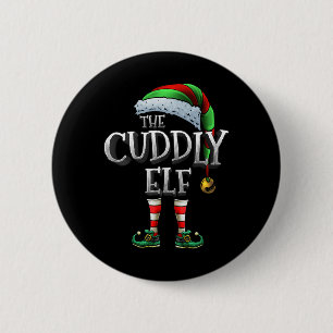 Badge Rond 5 Cm L'Elf Affectueux de Noël de Famille Correspondante