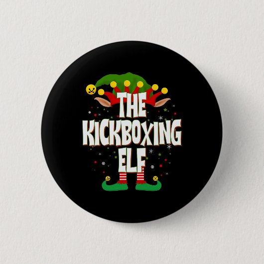 Badge Rond 5 Cm L'elfe de kickboxing de Noël (Devant)