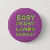 Badge Rond 5 Cm Lemon Pixel 8 bits rond violet broche (Devant)