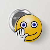 Badge Rond 5 Cm L'émoticône de ondulation vous remercient ! (Devant & derrière)