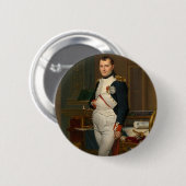 Badge Rond 5 Cm L'empereur Napoléon dans son étude aux Tuileries (Devant & derrière)