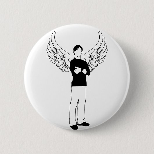 Badge Rond 5 Cm L'emprunteur à ailes (Devant)