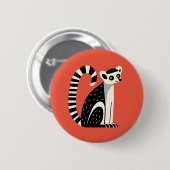 Badge Rond 5 Cm Lemur (Devant & derrière)