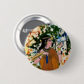 Badge Rond 5 Cm L'Enchanteuse égyptienne par Michael Moffa (Devant & derrière)