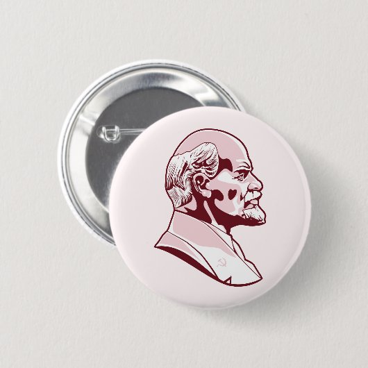 Badge Rond 5 Cm Lenin Portrait Illustration Button (Devant & derrière)