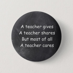 Badge Rond 5 Cm L'enseignant donne des actions Cares Chalkboard De