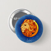Badge Rond 5 Cm Leo, Leone (Devant & derrière)