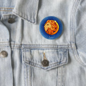 Badge Rond 5 Cm Leo, Leone (En situation)