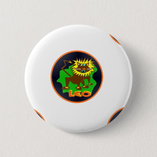 Badge Rond 5 Cm leo zodiaque (Devant)