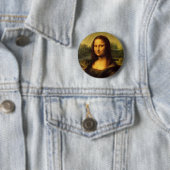 Badge Rond 5 Cm Léonard de Vinci, Mona Lisa (En situation)