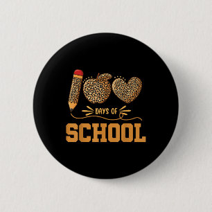 Badge Rond 5 Cm Leopard 100 Jours D'École 100E Jour Enseignants Pu
