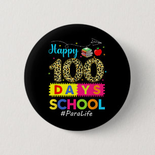 Badge Rond 5 Cm Leopard 100e Jour De L'École Para Life 100 Jours S