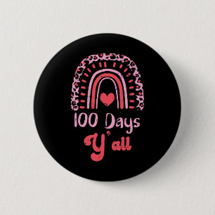 Badge Rond 5 Cm Leopard Arc-en-ciel 100 Jours Yall 100e Jour Tea d