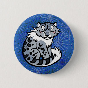 Badge Rond 5 Cm Léopard de neige