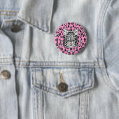 Badge Rond 5 Cm Léopard de neige (En situation)