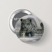 Badge Rond 5 Cm Léopard de neige (Devant & derrière)