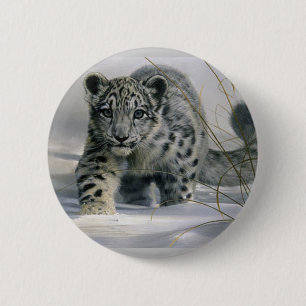 Badge Rond 5 Cm Léopard de neige
